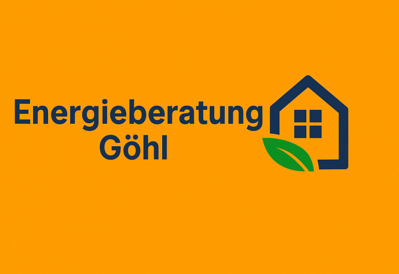 Logo von Energiebberatung Göhl mit Haus- und Blatt-Symbol auf orangefarbenem Hintergrund.